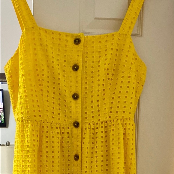 NWT JCREW sz 4 yellow eyelet midi dress - Picture 3 of 7